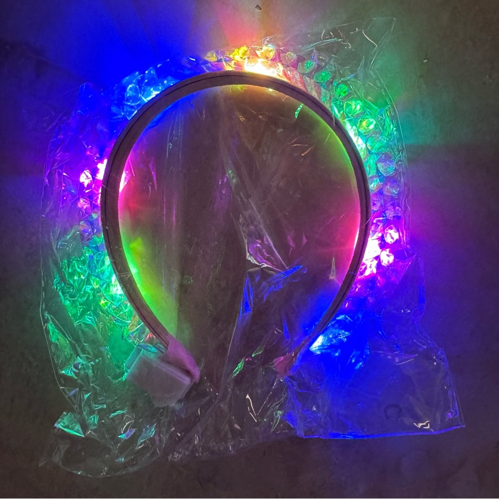 NWT LED Light Up Crystal Headband Rainbow Party‎ Hair Accessory
